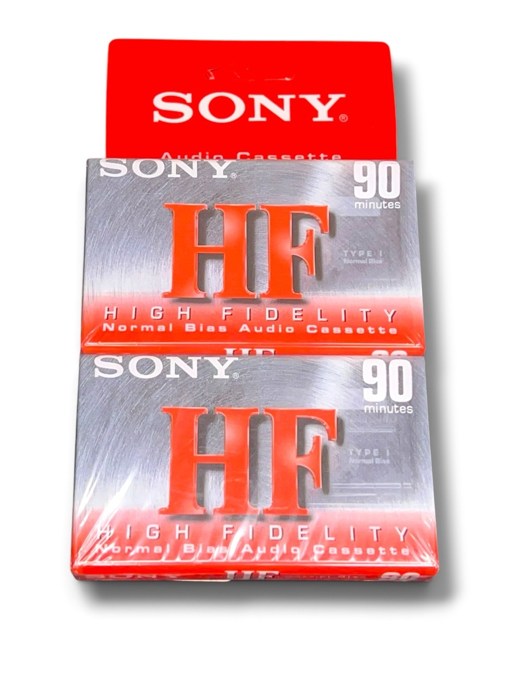 New Pack Of 2 Sony HF High Fidelity 90 Minute Normal Bias Blank Audio Cassettes